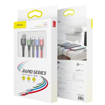 Baseus 4 in 1 Rapid Series Cable (Type C, Lightning, Micro USB)